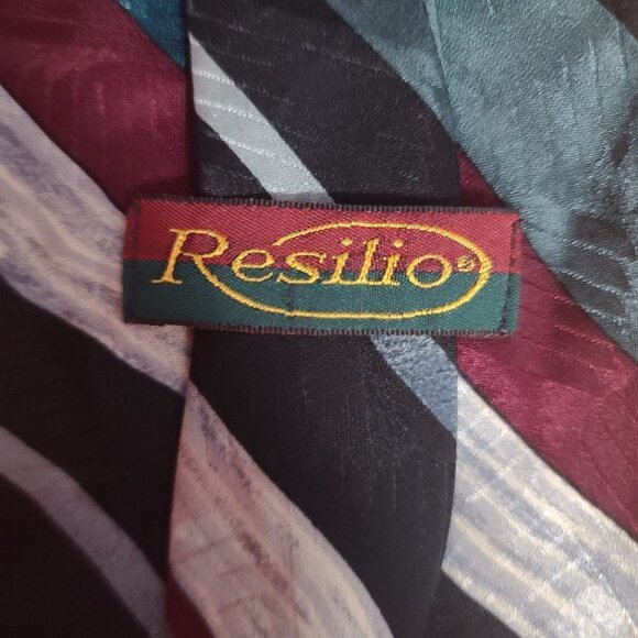 Resilio 100% Imported Silk Tie multicolored made in USA - Picture 4 of 5